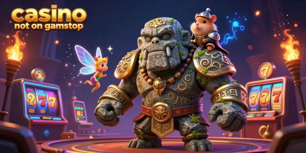 Engage in thrilling gameplay at a casino not on gamstop with our vibrant 3D illustration.